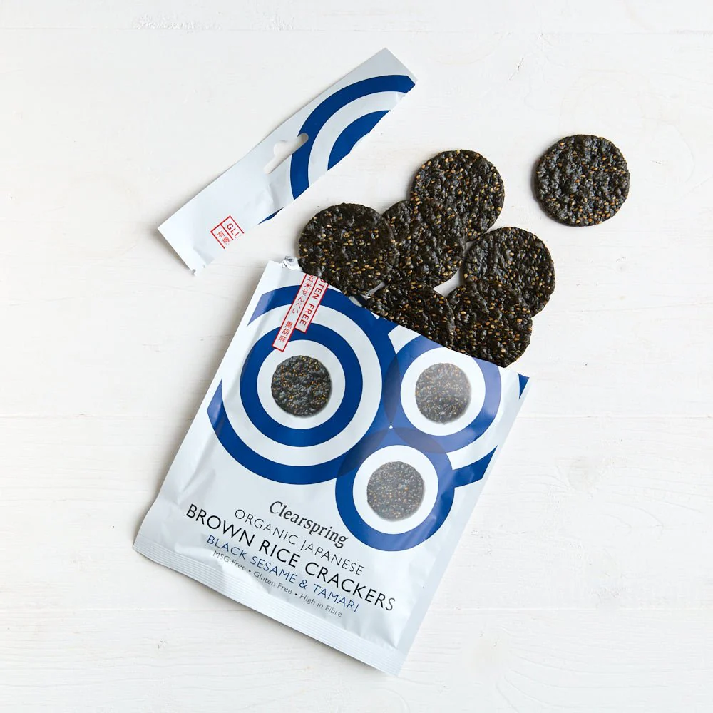 Organic Japanese Brown Rice Crackers - Black Sesame & Tamari - Image 4