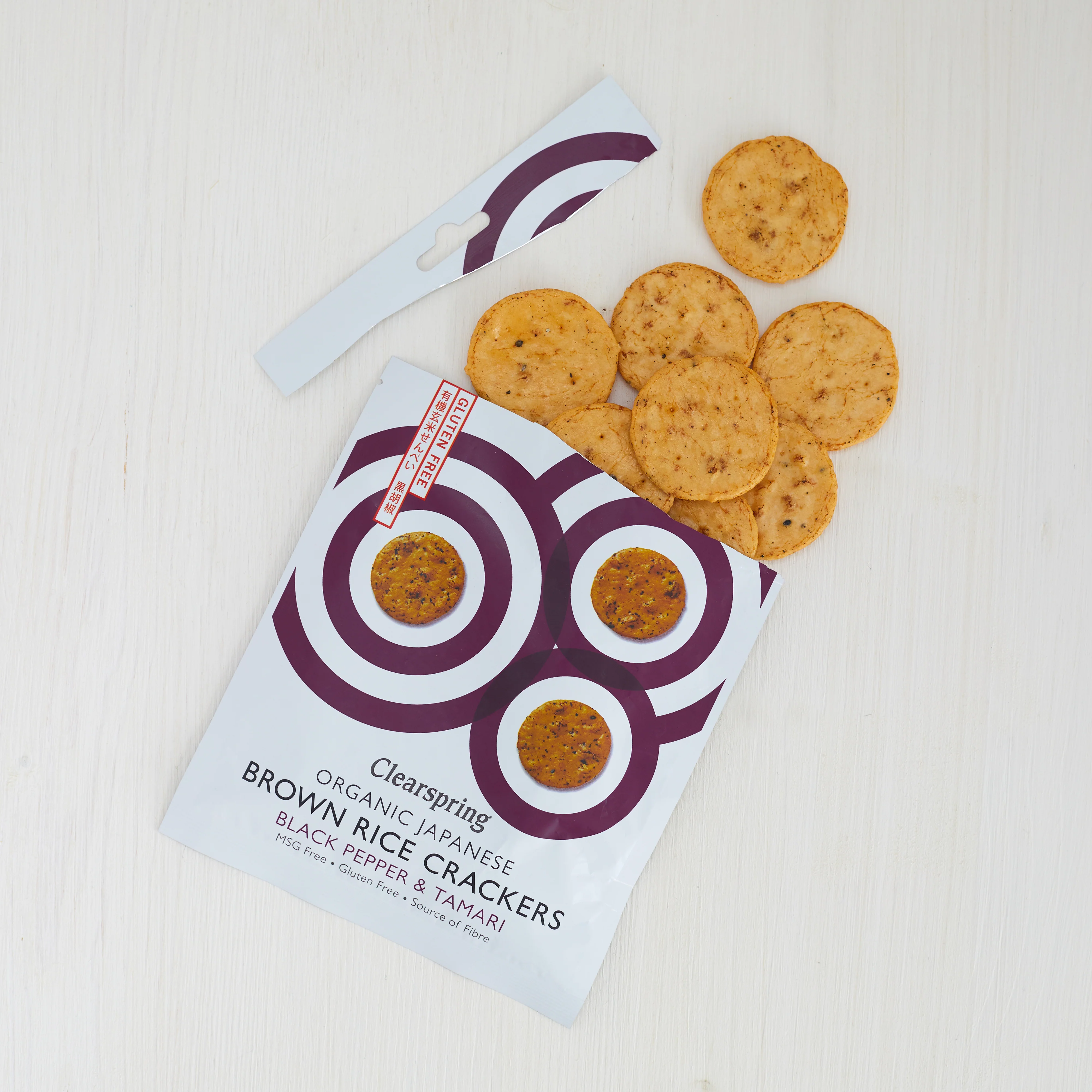 Organic Japanese Brown Rice Crackers - Black Pepper & Tamari - Image 4