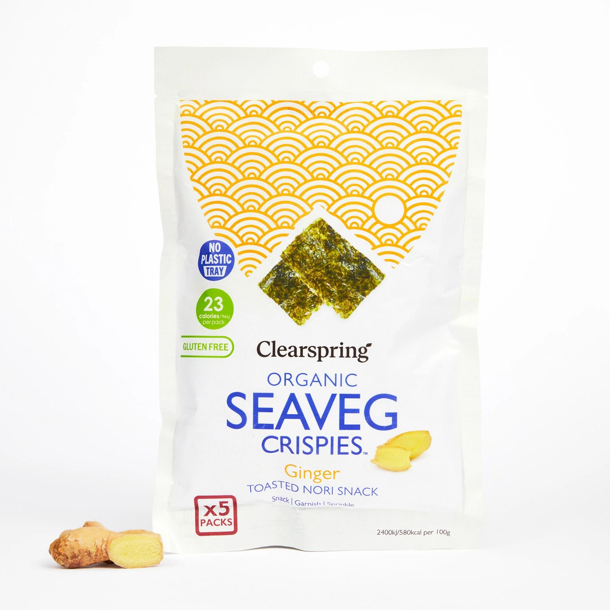 Organic Seaveg Crispies Multipack - Ginger (Crispy Seaweed Thins) - Image 3